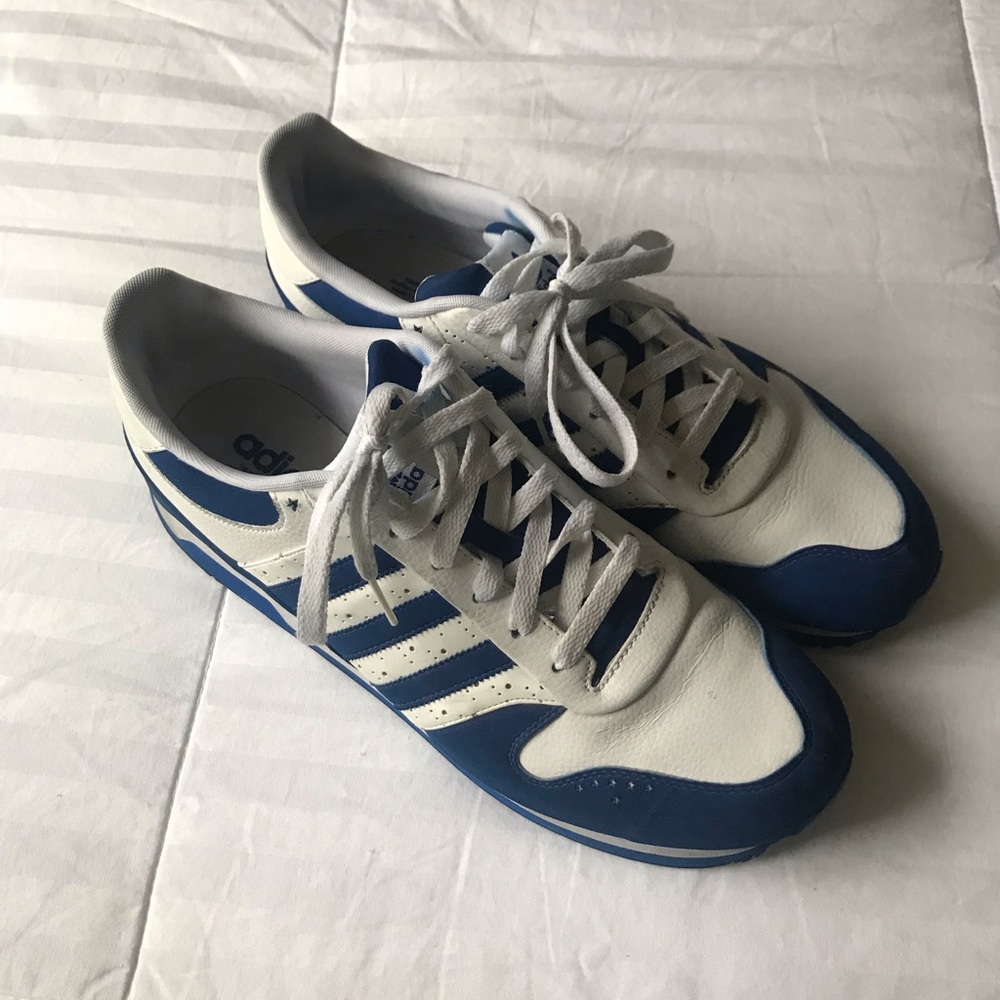 Blue and White Adidas